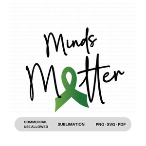 Les esprits comptent png, png de santé mentale, png de cerveau, ruban de santé mentale, mois de la santé mentale, conception de sublimation png, chemise de santé mentale, svg