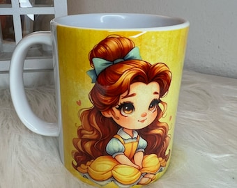Taza con motivo completo, diseño de princesa