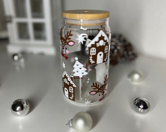 Vaso Libbey con motivo navideño y personalización