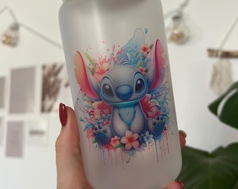 Matte Stitch Disney Libbey glass in various designs // Dishwasher safe - Personalizable