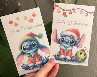 Christmas card in Stitch design