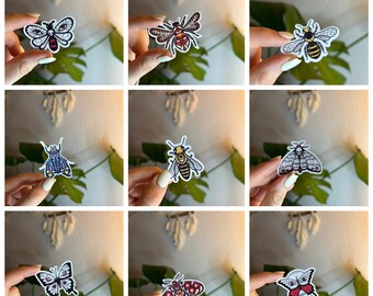 Varios insectos de diseño oculto.