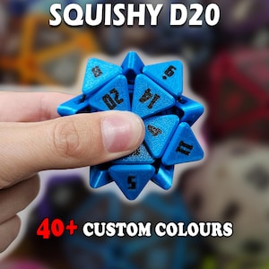Custom Squishable D20 - Fidget Dice | Squishy Dice | Dice for D&D | Fidget Toy | Desk toy | 3D Printing | 3D Gift | Sensory Toy