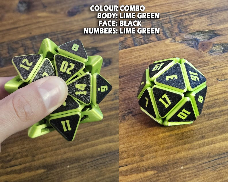 Custom Squishable D20 - Fidget Dice | Squishy Dice | Dice for D&D | Fidget Toy | Desk toy | 3D Printing | 3D Gift | Sensory Toy image 4
