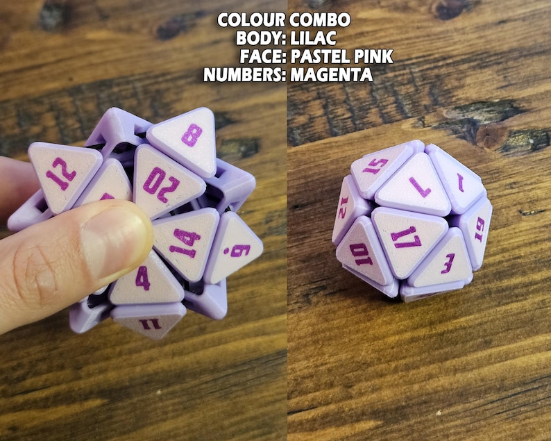 Custom Squishable D20 - Fidget Dice | Squishy Dice | Dice for D&D | Fidget Toy | Desk toy | 3D Printing | 3D Gift | Sensory Toy image 5