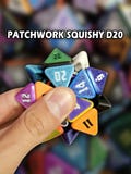 Patchwork Squishable D20 Fidget Dice - 3D Printed Desk Toy product logo