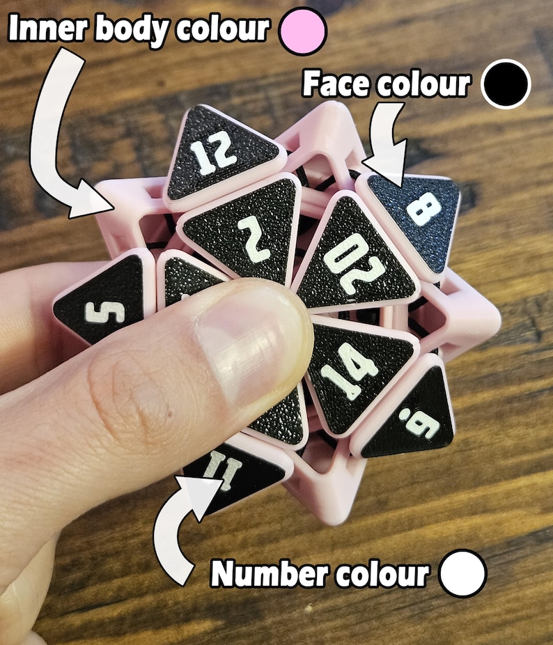 Custom Squishable D20 - Fidget Dice | Squishy Dice | Dice for D&D | Fidget Toy | Desk toy | 3D Printing | 3D Gift | Sensory Toy image 3