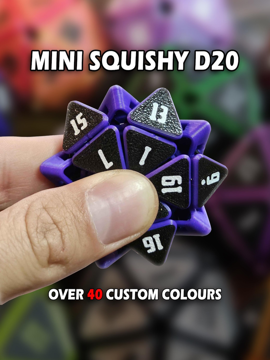Custom Mini Squishy D20 Fidget Dice | Squishable Dice | Dice for D&D ...