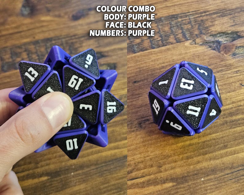 Custom Squishable D20 - Fidget Dice | Squishy Dice | Dice for D&D | Fidget Toy | Desk toy | 3D Printing | 3D Gift | Sensory Toy image 10