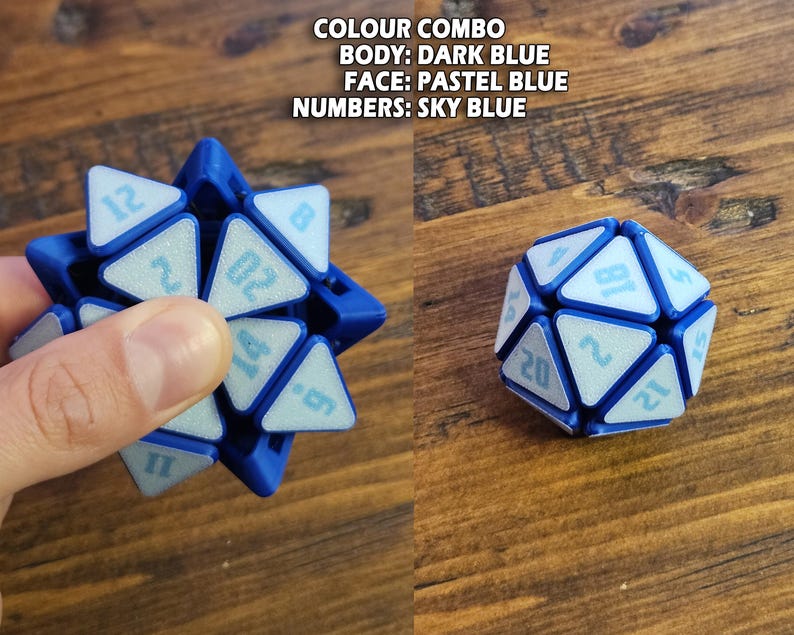 Custom Squishable D20 - Fidget Dice | Squishy Dice | Dice for D&D | Fidget Toy | Desk toy | 3D Printing | 3D Gift | Sensory Toy image 7