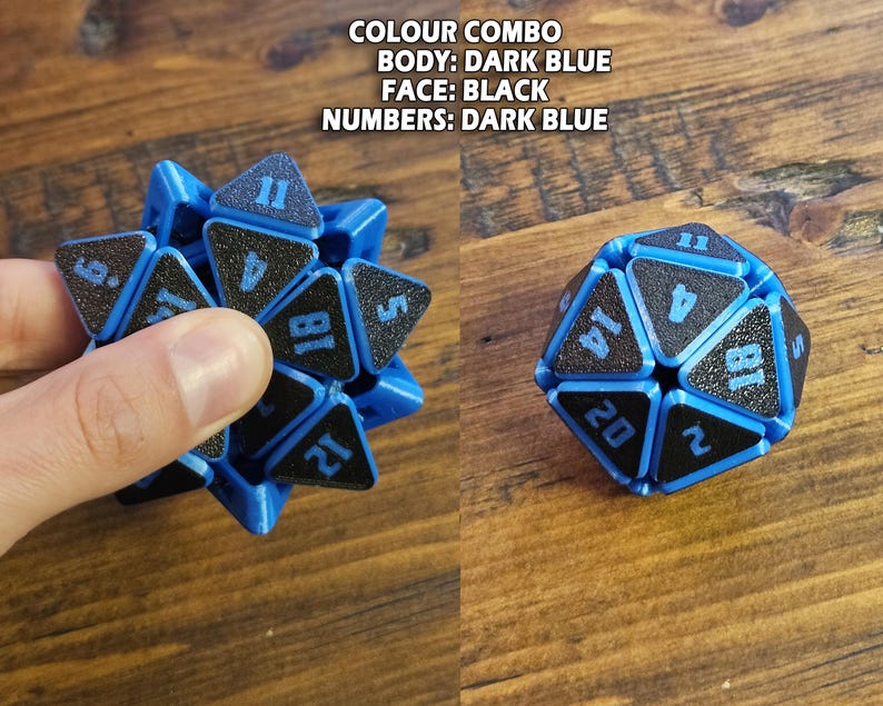 Custom Squishable D20 - Fidget Dice | Squishy Dice | Dice for D&D | Fidget Toy | Desk toy | 3D Printing | 3D Gift | Sensory Toy image 6