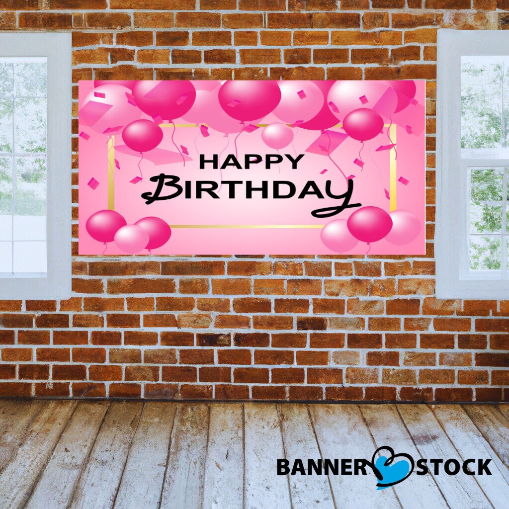 Reversible Pink/Blue Cake Birthday Banner