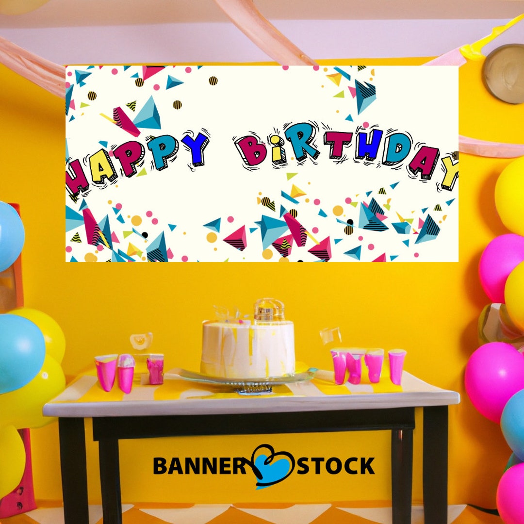 Happy Birthday, Banner, Happy Birthday Banner, White Birthday Banner