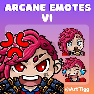 Pack d&#39;émoticônes Arcane Vi (3) | Twitch | Discorde | YouTube | Coup de pied | Diffusion en continu | Ligue | ArtTigg| Mignon | Facile à utiliser | Téléchargement instantané