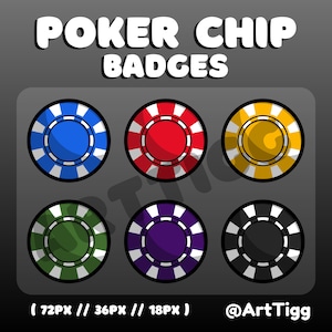 Poker Chip Icons (6) | Twitch Sub Badge | Twitch Bit Badge | Casino Icons