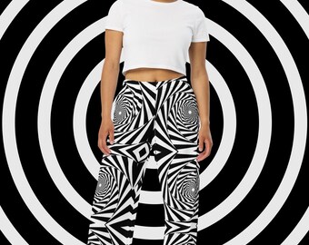 Women's Cropped Trousers With Tie-dye Print - Elastic High Waist Wide Leg Capri Pants