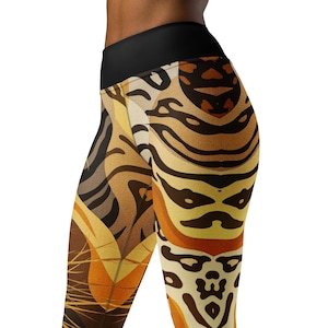 Wild Safari Leggings Animal Print Pants High Waist Leopard Zebra Design Athleisure Women Bold Unique Stretch Trousers Fitness Party Britches