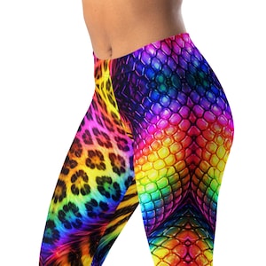 Schlange Tiger Leggings Leopard Hosen Reptil Waage Kleidung Bunte Yoga Gym Bekleidung Damen Bold Animal Print Hose Wilde Party Britches