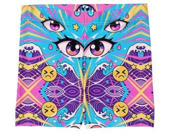 Pantalones cortos inspirados en el anime, estilo manga salvaje, ojos, ropa deportiva, emojis, ropa deportiva, yoga para mujer, ropa casual de verano, ropa de gimnasio única y llamativa