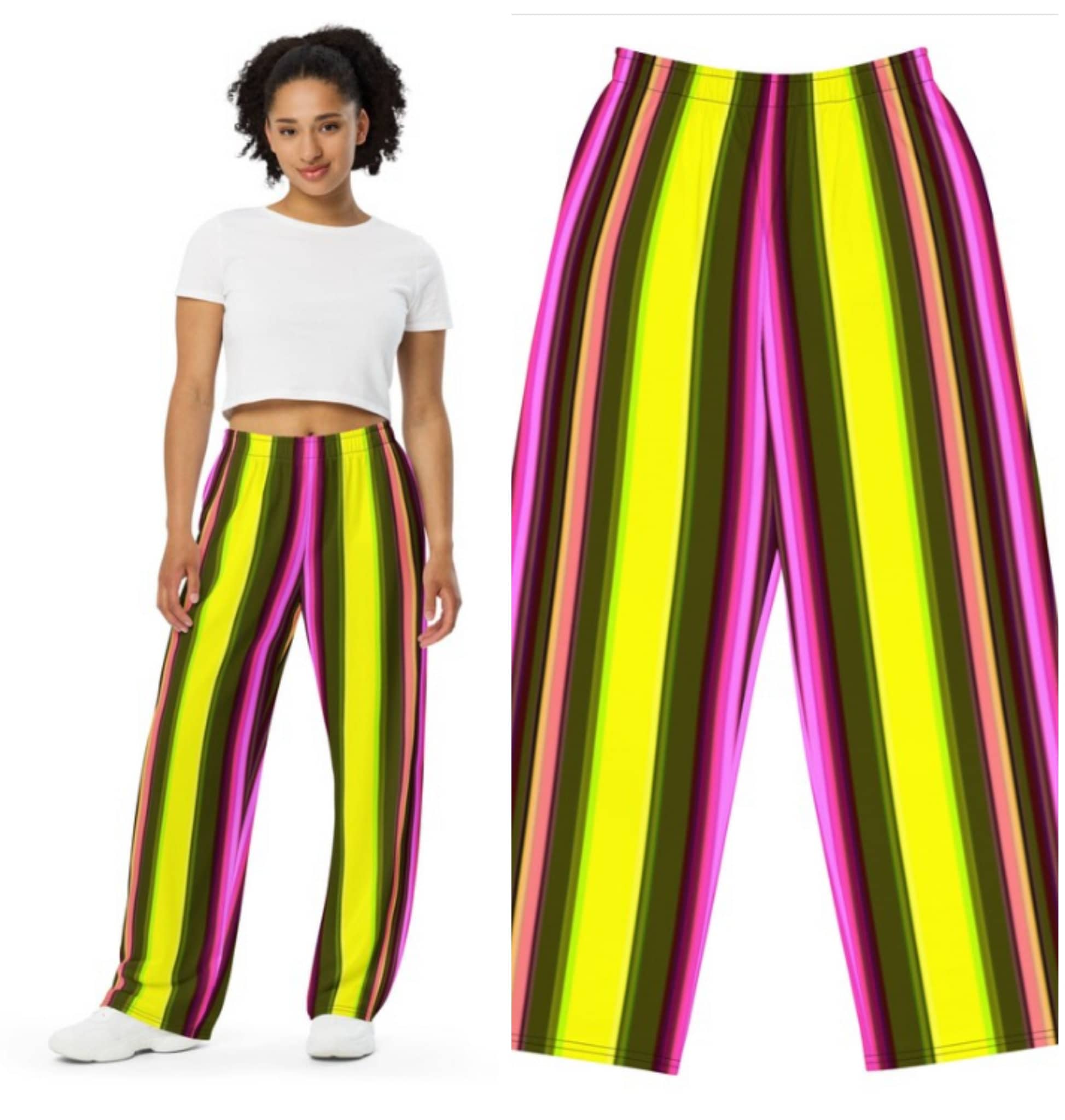  Anime Print High Waist with Belt Wide Leg Baggy Pants Women' s  Pants Korean Style Trousers Loose Pants (Color : 2, Size : S.) : Clothing,  Shoes & Jewelry