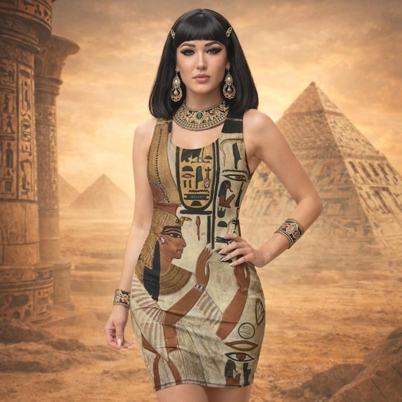 Egyptian Dress Bodycon Egypt Ancient Design Hieroglyphs Mini Dresses Summer  Outfit Women's Fitted Sleeveless Unique Fashion Clothing Apparel - Etsy  Canada