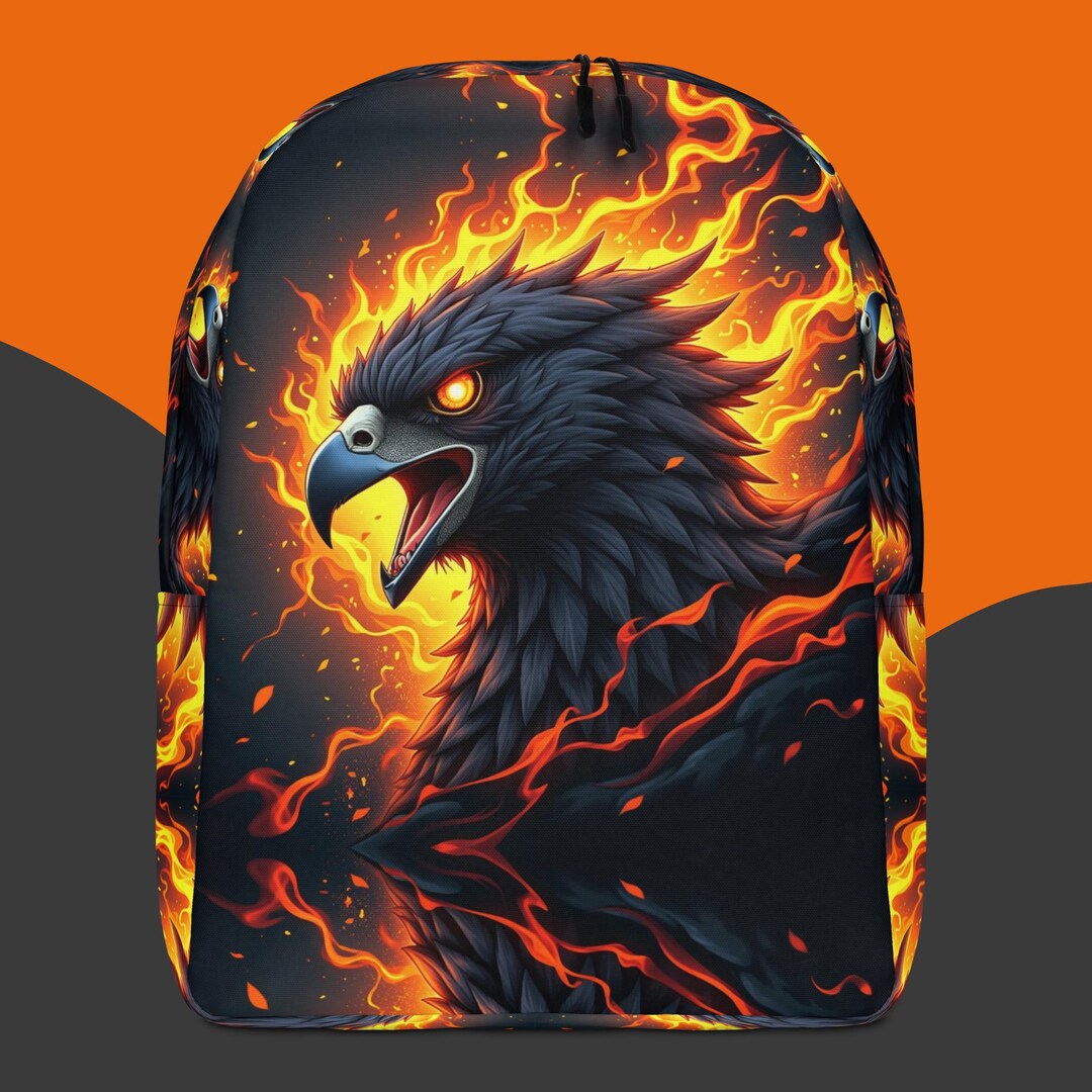Eagle Power Backpack Bird Lover Bookbag Fire Flames Ransack Men's