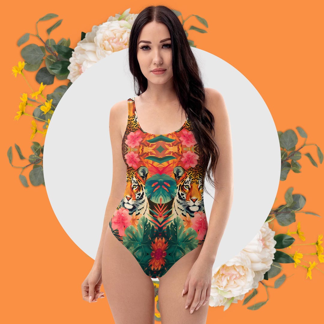 CARMEN LOW BACK SWIMSUIT - TIGER PRINT main image 1
