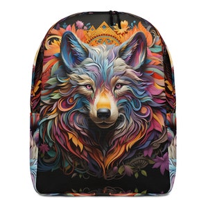 Sac à dos 3D Wolf Sac de voyage pour femme Sac à dos pour garçons Sacs à dos pour filles Sacs à dos pour hommes Sacs à dos abstraits pour chiens Poche pour ordinateur portable Bretelles rembourrées