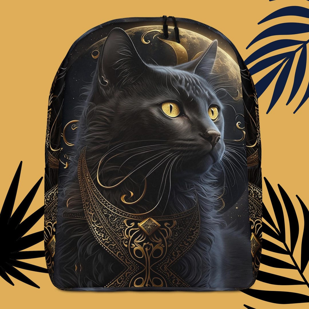 COPY - ? PSYCADELIC KITTY CAT BACKPACK BOOKBAG BAG NWT Amazon.com: ALIFAFA Black Cat Backpack Cute Kitty Cat in  main image 2
