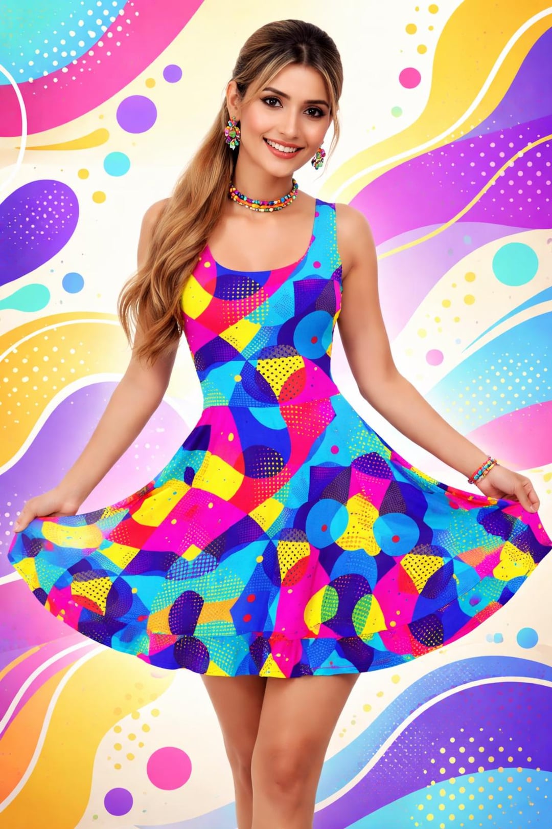 pop art party dress Neo Pop Art Blacklight Glow in The Dark Dress Fashion Boho Beach Long Dresses Female Party Printed Maxi Dress