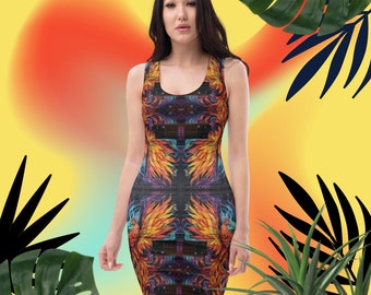 Phoenix Rising Dress Bodycon Unique Mythical Mini Dresses Rise From Ashes Design Summer Outfit Women's Sleeveless Body Hugging Fashion