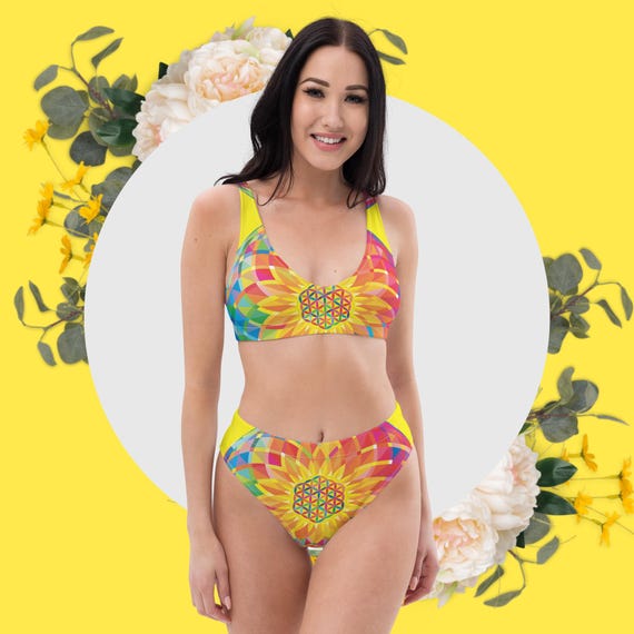 Bright yellow bathing suit sales