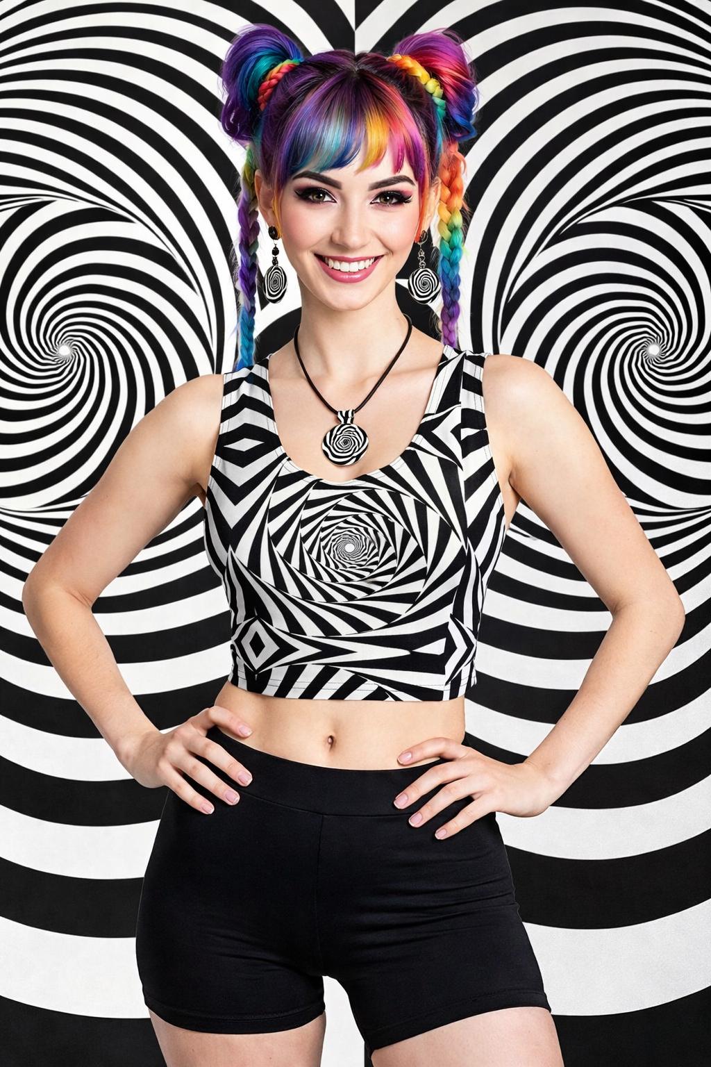 Trance Crop Top Hypnotic Tank Tops Cropped Style Women Trippy