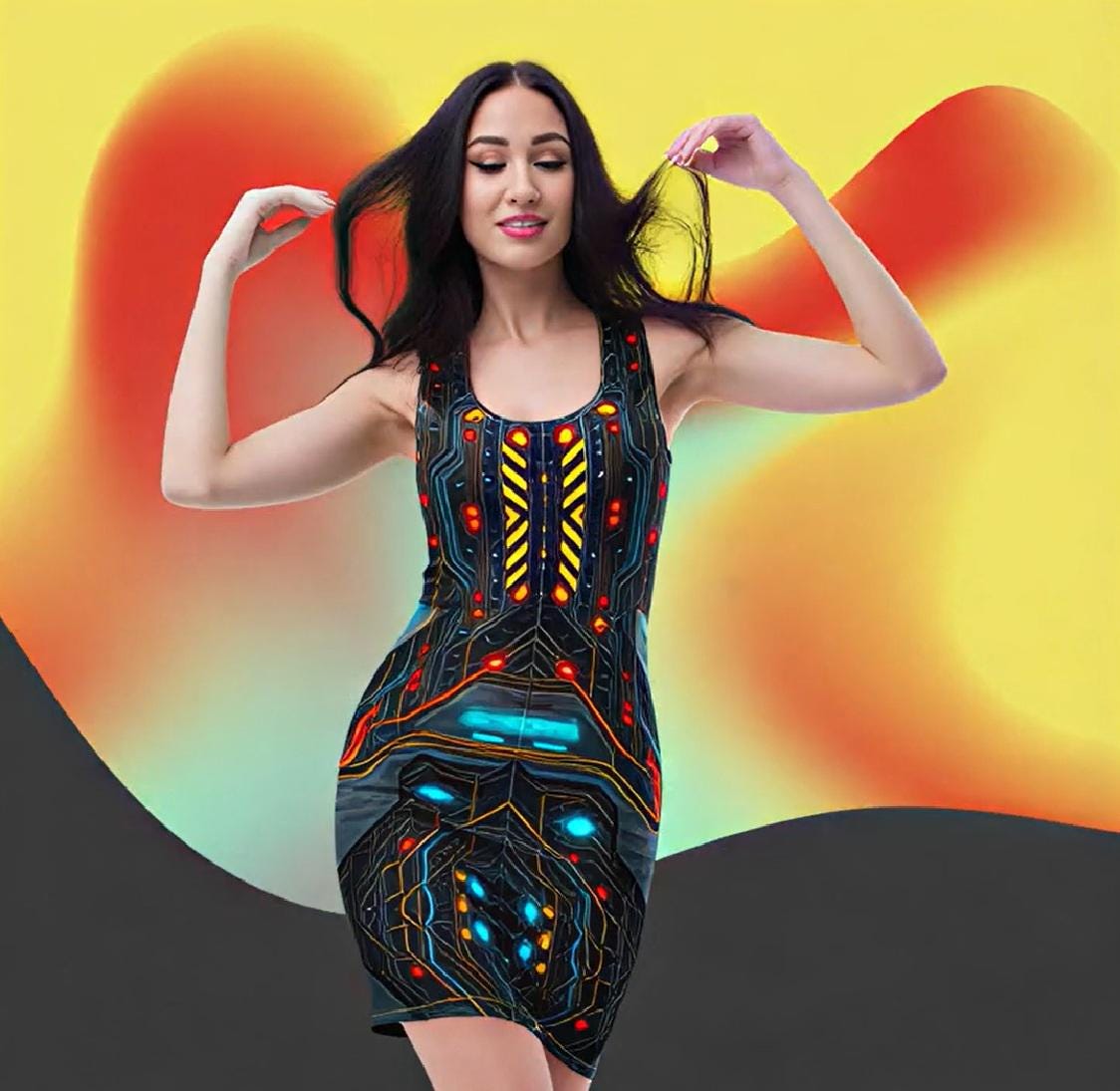 Ss Techno A New Day Tank Dress Ss Techno Japanese Cheongsam Dress