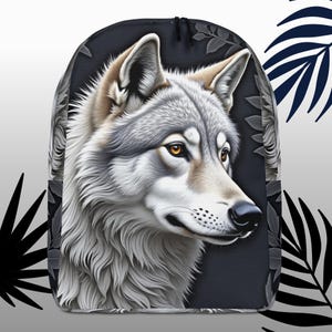 Sac à dos Arctic Wolf pour garçon, gris argenté, sac de voyage pour homme, cartable pour fille, sac à dos pour amoureux des chiens, sac à dos pour femme, bretelles rembourrées