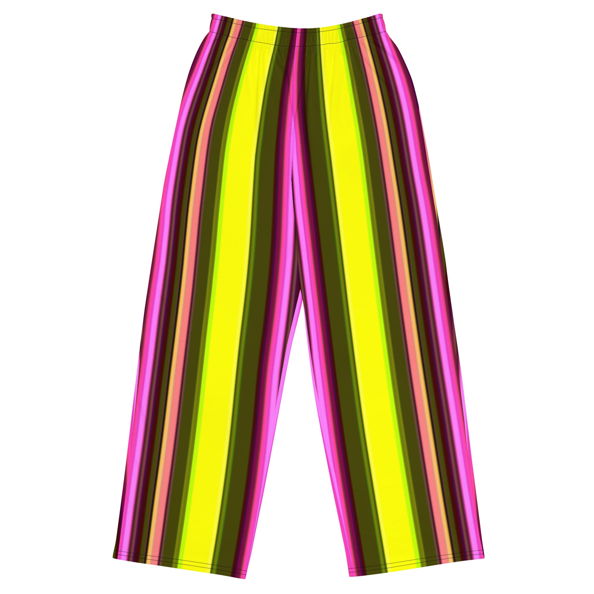 Green And Pink Stripe Loungewear Bottoms