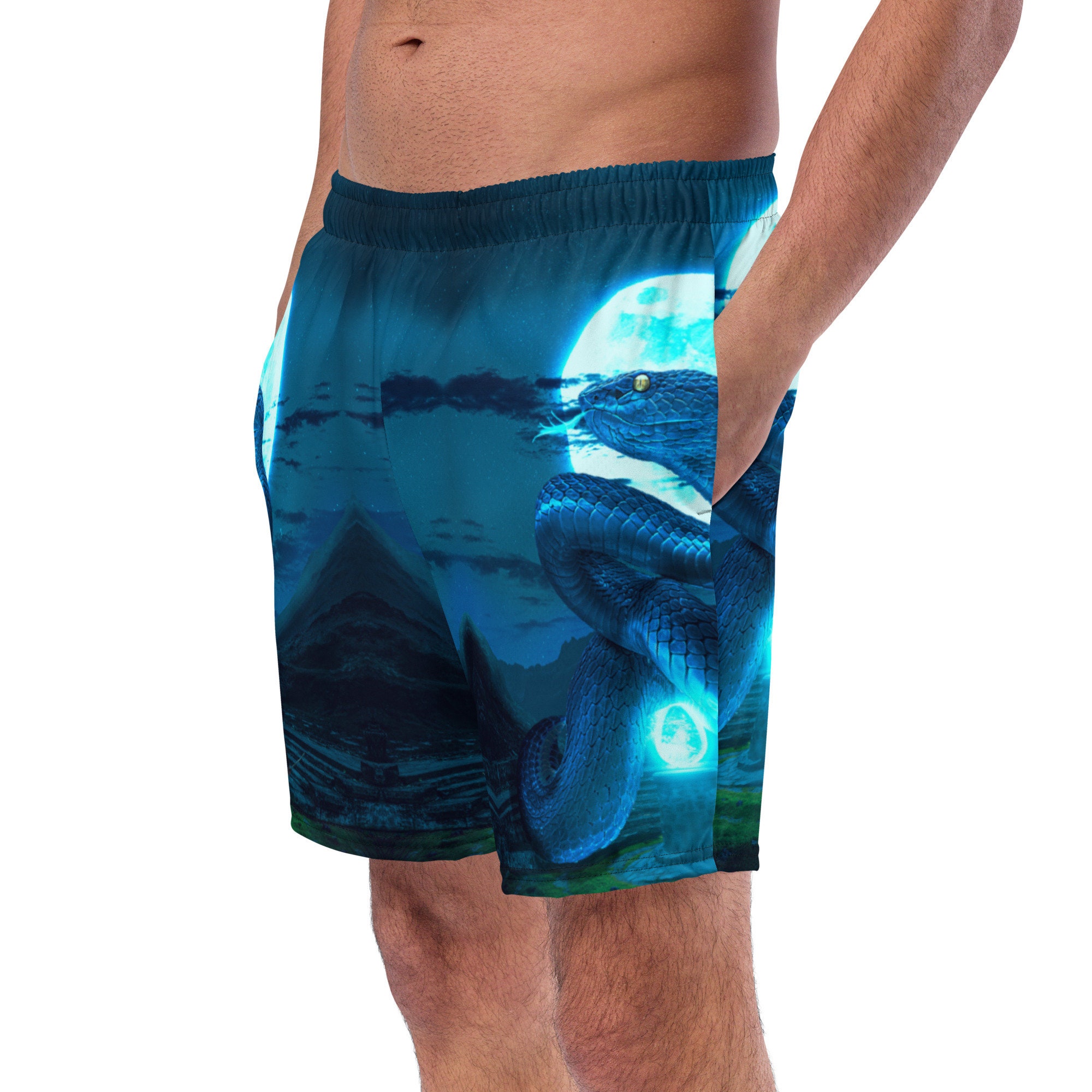 Blue Snake Swim Shorts