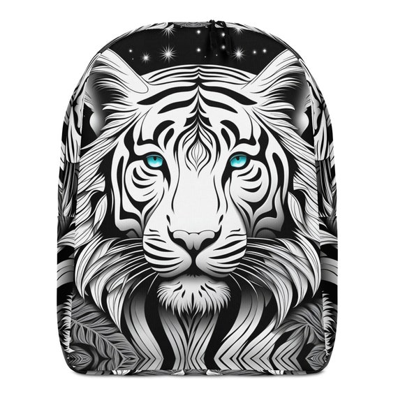 White Tiger Backpack Boys Bookbag Girls Travel Bag Men s Ransack Women Black White Cat Book Bag Laptop Pocket Unique School Back Packs Etsy Israel