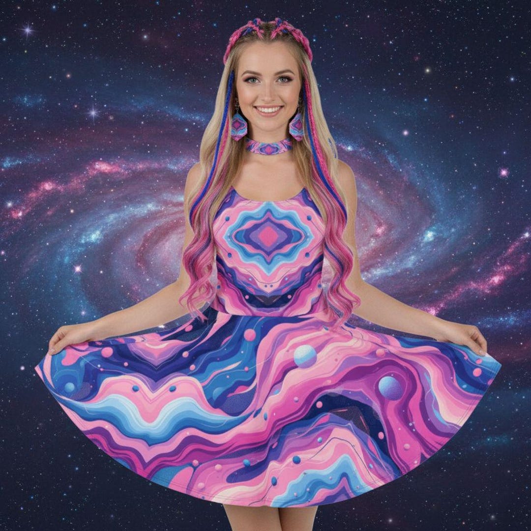 pink galaxy dress Galaxy Layered Gown Teuta Matoshi