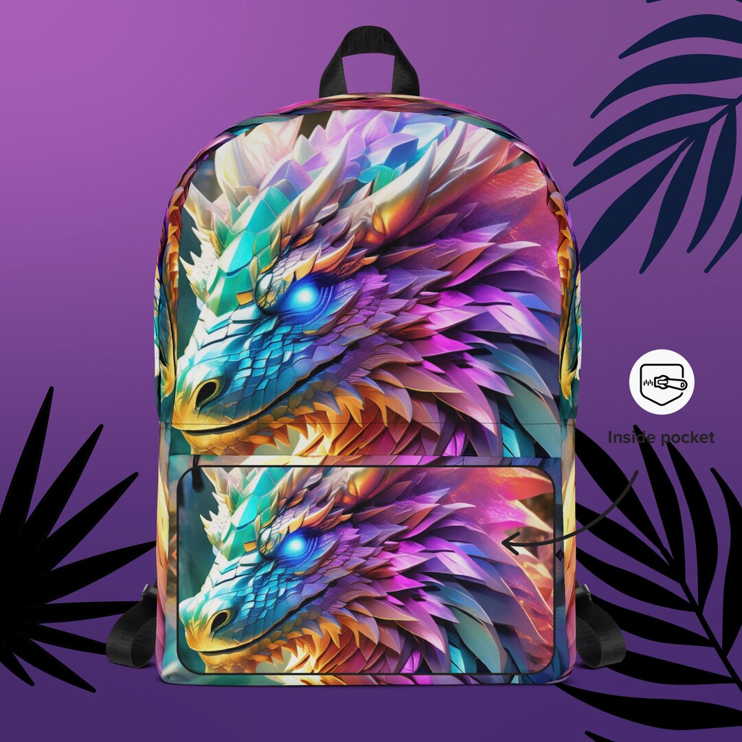 Dragon Scales Backpack Unique Bookbag Girls Book Bags Colorful Glowing ...