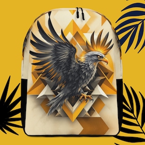 Eagle Bird Backpack Spirit Animal Bookbag Men Travel Bag Boys Geometric School Book Bags Girl Ransack Majestic Wing Back Packs Padded Straps