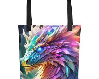 Borsa tote drago borsa occhi luminosi borsa creatura mitica scaglie colorate portafoglio borsa da spiaggia borse dal design unico borse spaziose