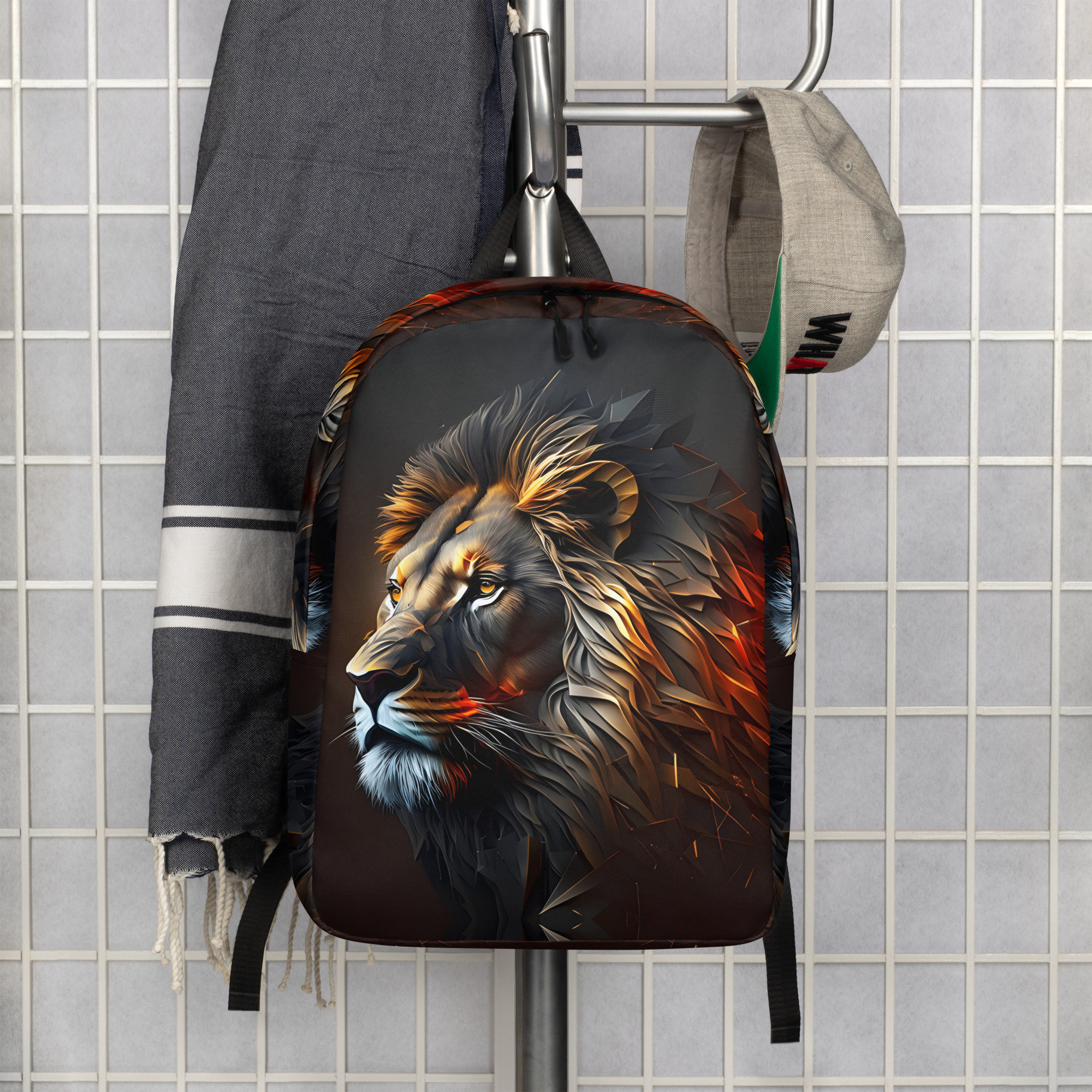 Boys Lion Backpack Men's Travel Bag Cat Feline Ransack