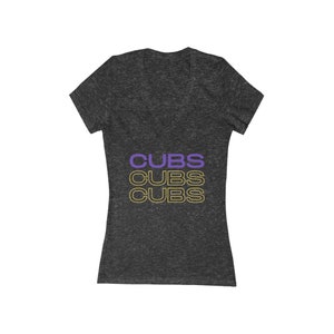 Cubs Baseball Pastel Women's Jersey Short Sleeve Deep V-Neck Tee