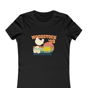 Woodstock 99 T Shirt Women&#39;s Woodstock Shirt Woman Retro Colorful Woodstock Festival Short Sleeve Tee Bird & Guitar Official Cotton
