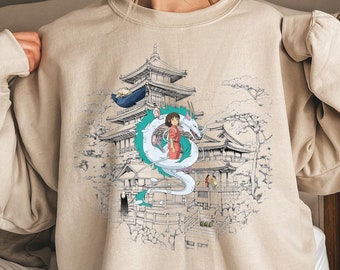 Spirited Away Studio Ghibli Sweatshirt Haku No Face Anime Crewneck Hayao Miyazaki Shirt Ghibli Totoro Gift Howl’s Moving Castle Yubaba Top