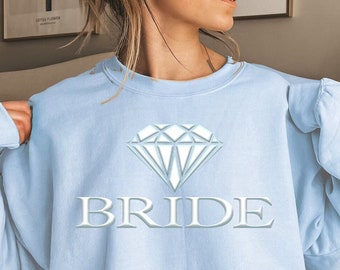 Personalisiertes Geschenk für Braut, Braut-Sweatshirt mit Diamant-Verlobungsgeschenk Einzigartiges Brautparty-Geschenk Zukünftige Frau Sweatshirt-Verlobten-Hemd