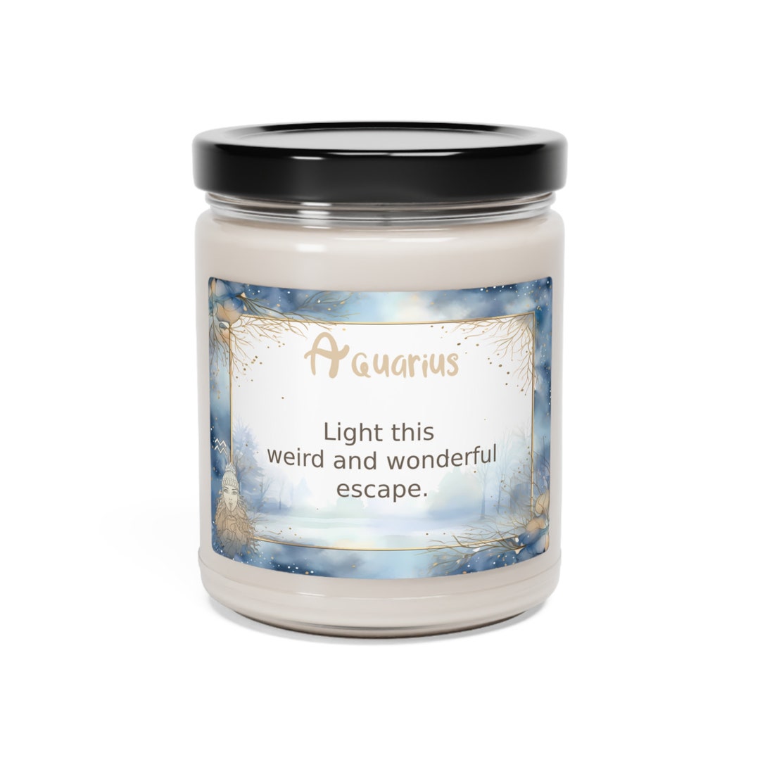 Zodiac Scented Candle Aquarius Present Aquarius Birthday Gift