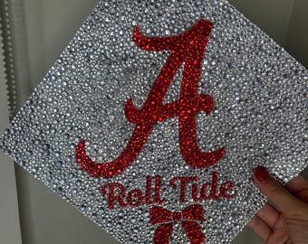 Custom High school or College Completely Bedazzled Graduation Cap Topper
