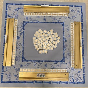 Clover design White Mahjong Tile Set One of a Kind with a glossy UV resin seal image 6